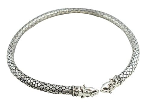 Tripti Indian Antique Padmavati Inspired Silver Choker with Elephant Joints for Women and Girls