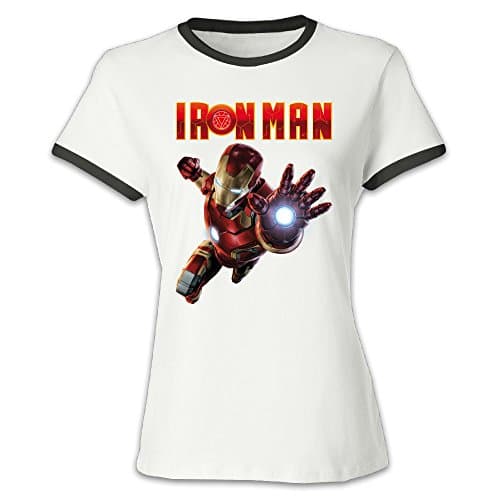 De Lin 5 Back To School Iron Man Women Short Sleeve Shirts Black