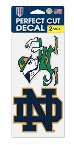 NCAA Notre Dame Fighting Irish 4'' x 8'' Set of 2 Die Cut Decals