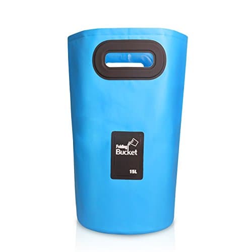 Compact Collapsible Bucket Camping Portable Folding Wash Basin Water Storage Container Lightweight Pail For Fishing Washing Gardening Hiking Travelling (Blue 15L)