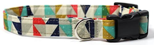 Ruff Roxy Chipotle Geo Collar, Designer Cotton Dog Collar, Adjustable Handmade Fabric Collars