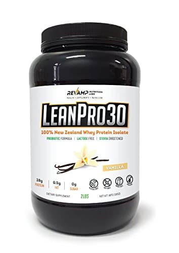 LeanPro30™ 100% All-Natural New Zealand Grass-Fed Whey Isolate Protein with Probiotics. Gluten-Free - Lactose-Free - Non-GMO - Sugar-Free Protein - Vanilla, 2 lb