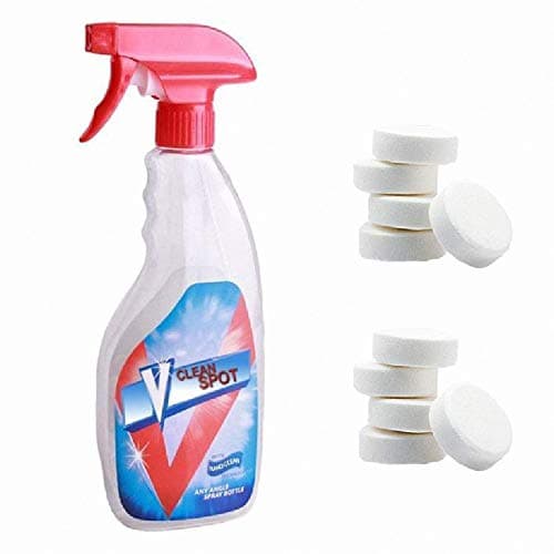 Multifunctional Effervescent Bleach Invincible Stain Remover Strong Toilet Cleaner, General Kitchen Spray Cleaning-Rinse Carpet or Invinceable Stain Clothing with Agent Bottle Set (20 pcs with bottle)