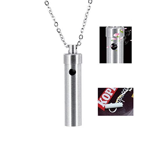 VOJO Aromatherapy Essential Oil Diffuser Locket Necklace Stainless Steel Perfume Diffuser Bottle Pendant, Stainless Steel Chain + 8 Felt Pads