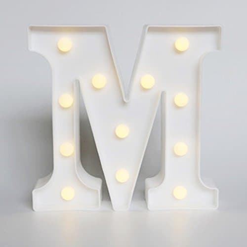 DIY LED Decorative Marquee Alphabet Letter Lights Sign, Light Up Letter Lights, Battery Operated, Party Wedding Decoration Wall Decor Light (M)