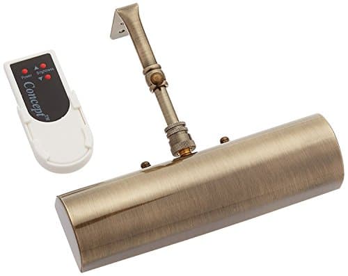 Cordless Remote Control LED Picture Light Antique Brass Finish, Compact 7 ½” Wide