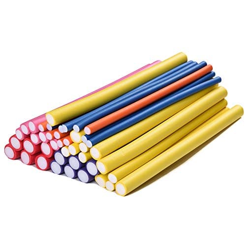 Blended Diamerter Rollers Twist Flex Rods Foam Curler Flexible Curling Rods Spirel Hair Foam Curler Roller Set Random Colors 42PCS