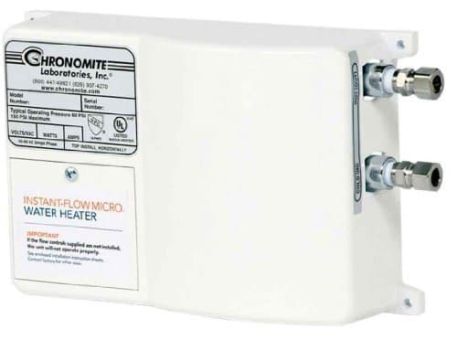 Chronomite M-30L/120 HTR 120F 120-Volt 30-Amp Instant-Flow Micro Low Flow Tankless Water Heater, 120-Degree Preset by Chronomite