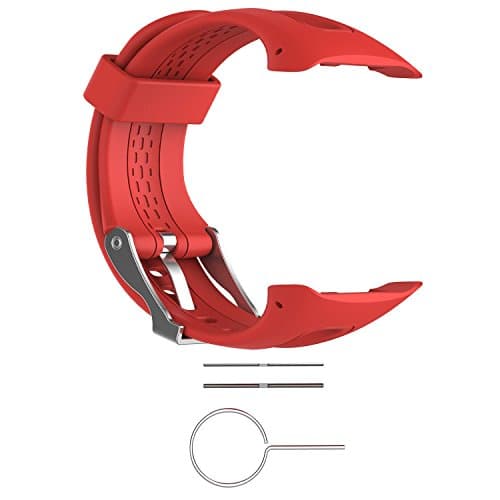 Replacement Band for Garmin Forerunner 10/15 for Women/Man - TenYun Silicone Wristband Strap/Bands for Garmin Forerunner 10/Garmin Forerunner 15(Red, Large-Size 0.98" x 0.94")