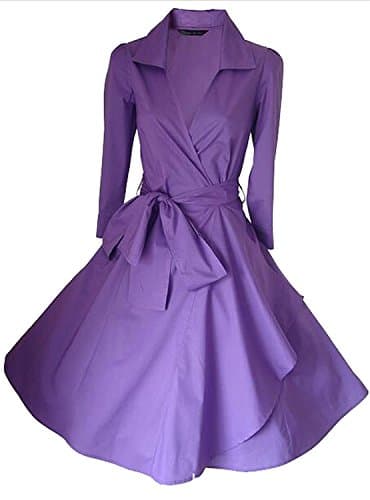 Losver Women's Hepburn Style Retro Slim Solid Color Coat 1X-Large
