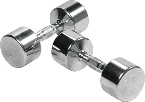 York Barbell 33021 Solid Steel Professional Chrome Dumbbell with Ergo Grip - 5 lbs