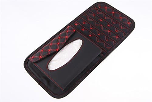 Andy Baby Auto Accessories Car Sun Visor Car Tissue Box Cover Holder Paper Napkin Clip Red&black