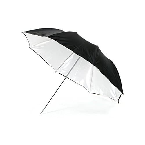 Caltar 43" (109cm) Pro Studio Satin White Compact Umbrella with Removable Black Cover