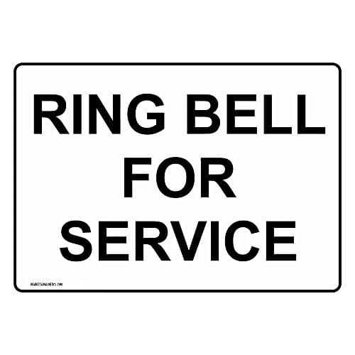 Ring Bell For Service Magnetic Sign 8.5 x 11 by Marietta Magnetics