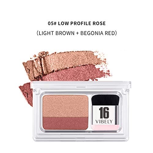 Staron Lazy 2 Colors Eyeshadow Double Gradation Makeup Eye Shadow Eyeshadow Palette Matte Shimmer Multi-Reflective Shades Ultra Pigmented Makeup Powder Waterproof Eye Shadow Palette Cosmetic Set (E)