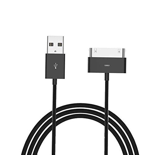 30 Pin Cable, 6ft iPad / iPod Dock 30 Pin Connector to USB Cable Charging Cord Cables for iPhone 4/4s, iPhone 3G/3GS, iPad 1/2/4, iPod (Black)