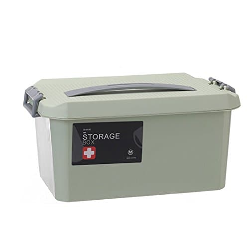 Likeluk Portable Hand-held Double Layered First-aid Medical Box Household Emergency Medicine Storage Box (Green)