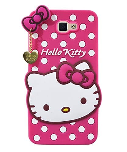 COVERNEW Hello Kitty Rubber Back Cover for Samsung Galaxy J7 Prime - Pink