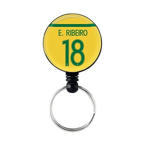 Reelepeius Brazil Home #18 E. Ribeiro Deluxe Retractable Heavy Duty Key Reel With Belt Clip and Heavy Duty Cord