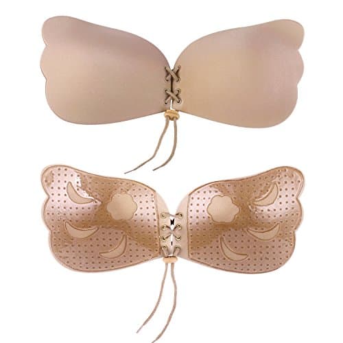 UGBABA Strapless Sticky Bra Backless Self Adhesive Invisible Push up Reusable Silicone Bras