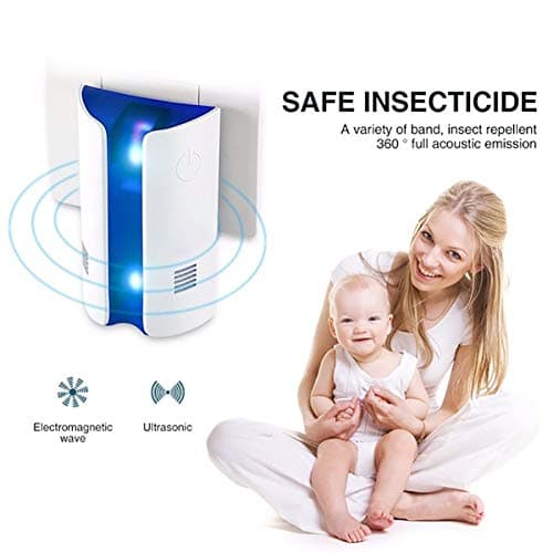 JapanAmStore Multifunctional Electronic Mosquito Repellent, Electromagnetic Wave Frequency-Conversion Ultrasonic Double Wave Flooding The Cockroach Insect Repellent Device (US Plug)