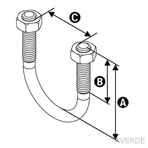 'U-Bolt Hot-Dip Galvanised with Nuts, 1 (33.7 mm) – M8