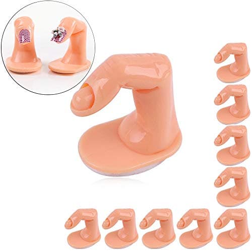 Hisight Manicure Print Tool DIY Practice Fake Finger Practice Model For Hand Nail Art Training Display Decoration Tool 10 Pcs (10ocs)