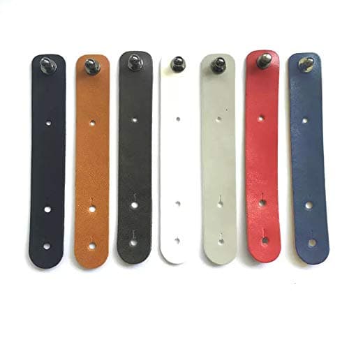 Smile Pick 4Pcs Leather Cable Winder Earphone USB Cable Wire Organizer Cord Holder (Random)-Pack of 4