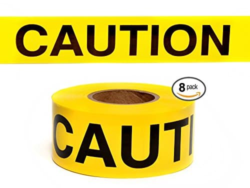 Caution Caution Safety Tape Merco M224-3in x 1000ft x 3 mil - Yellow and Black - a Full Factory case of 8 Rolls