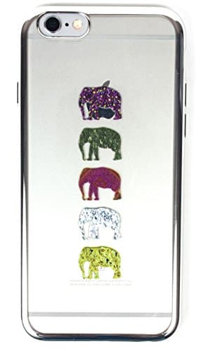 IPhone 6/6s Case, YogaCase MetalEdge Silicone Back Protective Cover (Elephants Silver)