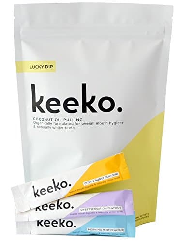 Keeko - 100% Natural / Organic Oil Pulling Sachets (Lucky Dip, All 3 Flavors) (14 Packets (2 Week Course))