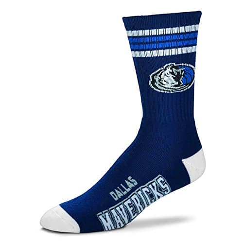 NBA 4 Stripe Deuce Socks - Men’s Large (fits 10-13) 10 Teams Available (Dallas Mavericks)