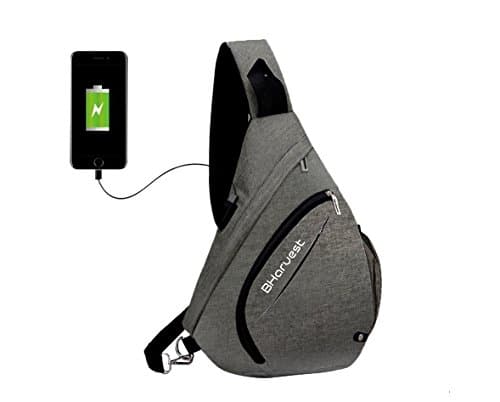 Charging Sling Bag Sling Pack Sling Backpack Cross Chest Bag for Women Men (Dark Grey)