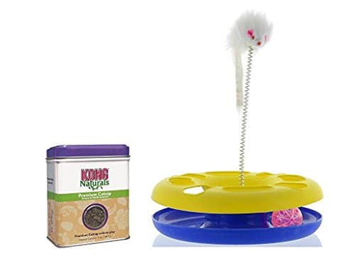 Cats on Crack Interactive toy with track ball and mouse PLUS KONG Naturals Dry Catnip 1 oz- Bundle of 2 items