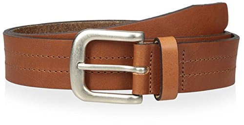 Thirty Five Kent Men's Contrast Stitching Down Center Belt, Cognac, 34 US