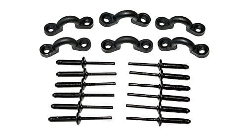 H2o Sure Hold Black Pad Eyes (Pack 6) With Rivets and Silcon Washer