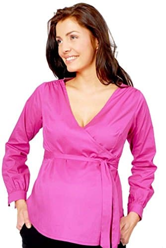 Pomkin Celeste Maternity Wrap Top - Fuchsia - Large