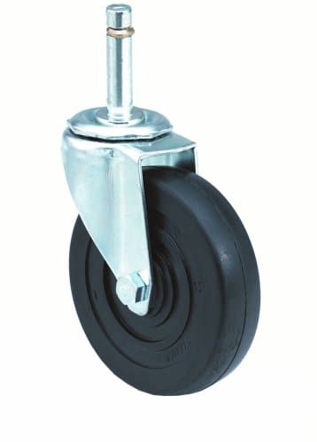 E.R. Wagner Stem Caster, Swivel, Polyolefin Wheel, Plain Bearing, 210 lbs Capacity, 3" Wheel Dia, 1-1/4" Wheel Width, 3-5/8" Mount Height, 7/16" Stem Dia, 1-29/32" Stem Height