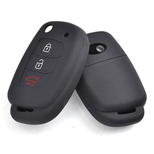 KLVRD Keychain For 3 Button Silicone Car Remote Flip Key Fob Shell Cover Case For Hyundai Creta I10 I20 Tucson Elantra Santa Fe 2016 2017 2018