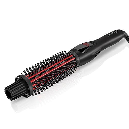 Curling Iron Brush, SwanMyst 1 Inch Ceramic Ionic Anti-scald Hot Curler Brush, 3 in 1 Instant Heat Styling Brush for All Hair Types, Dual Voltage