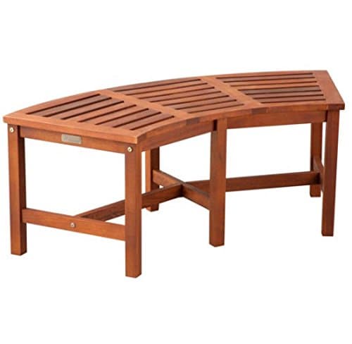 Palos Wood Products Curved Backless Fire Pit Bench - Made of Eucalyptus
