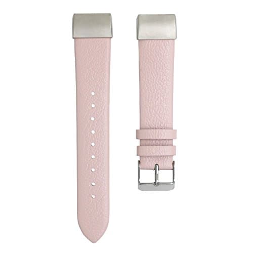 Erjia Fitbit Charge 2 Band,Genuine Leather Replacement Bands for Fitbit Charge 2 HR (Pink)