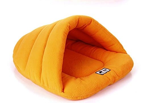 Ltuotu 4 size cute comfortable soft pet dog for indoor sleeping bag bed nest Kennel small dogs cat cat Sleeping Bag for bamboo fiber four seasons (L, orange)
