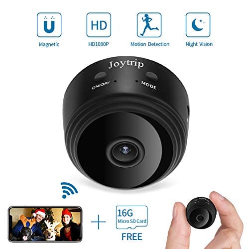 JOYTRIP Mini Hidden Camera WiFi Wireless HD 1080P IP Small Cam Home Security Nanny Cam Built-in Battery with Motion Detection/Night Vision for iPhone/iPad/Android (16G TF Card)