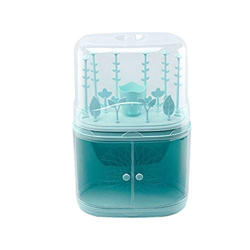 SSeir Baby Bottle Drain Drying Rack Double layer High capacity Baby cutlery box Transparent Dust cover Drain drying rack Storage Box