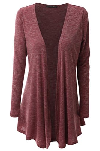 Womens Plus Size Draped Knit Sweater Coat Shawl Collar Shrug Cardigan 3XL Red