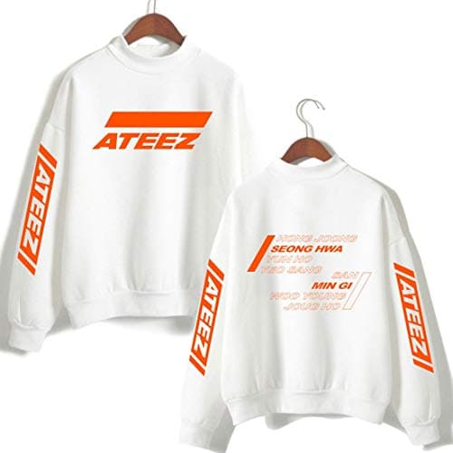 Indrah Unisex Sweatshirt Round High Neck Sweatshirt Casual Printed Pattern Pullover for ATEEZ Fans