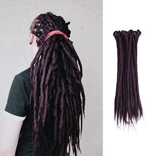 Dsoar Dreadlock Extensions For Women/Men 12 Strands Synthetic Dreads Handmade Crochet Dreadlocks Hair (20 inch,850K Color)