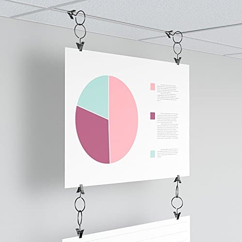 1.5 Inch Silver Clip and Hook Set as Window Sign Holder DIY Bulletin Board and Sign for Personal or Commercial Use an Affordable Reusable Sign Solution for Home,Business, Office,Meetingroom Pack of 24