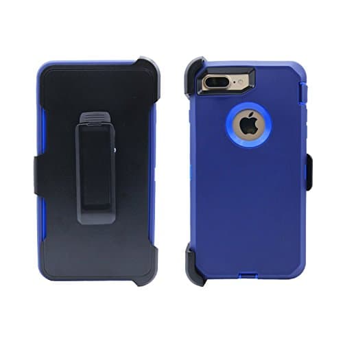 iPhone 7 Plus Case, Heavy Duty Rugged Multi-Layer Hybrid Protective Shockproof Defender Armor Case Cover with Built-in Screen Protector for iPhone 7 Plus (NAVY BLUE)